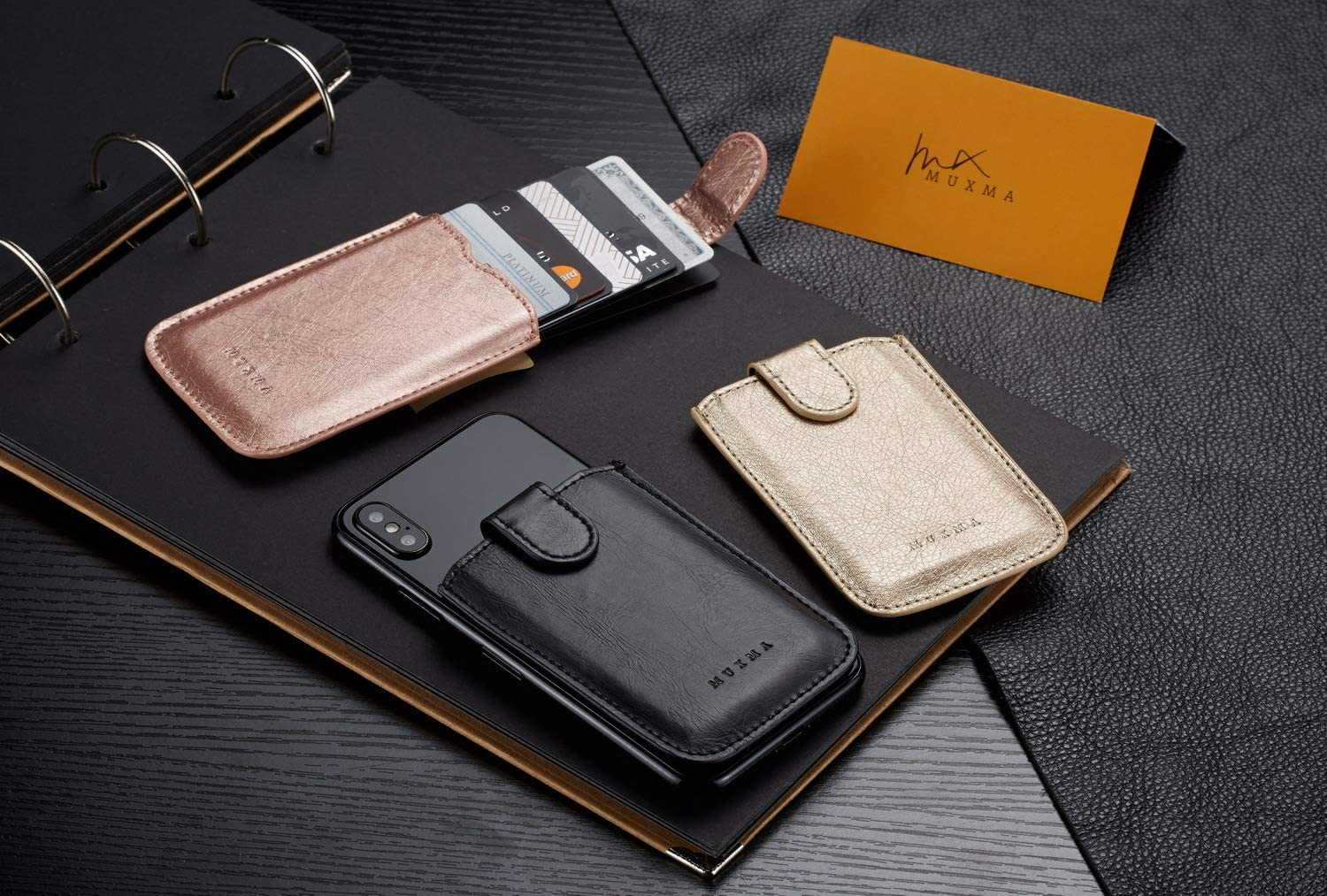RFID Blocking Phone Card Holder Stick-On Hold up to 5 Cards