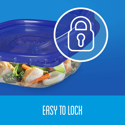 Ziploc Food Storage Meal Prep Containers Reusable for Kitchen Organization, Smart Snap Technology, Dishwasher Safe, Mini Rectangle, 4 Count