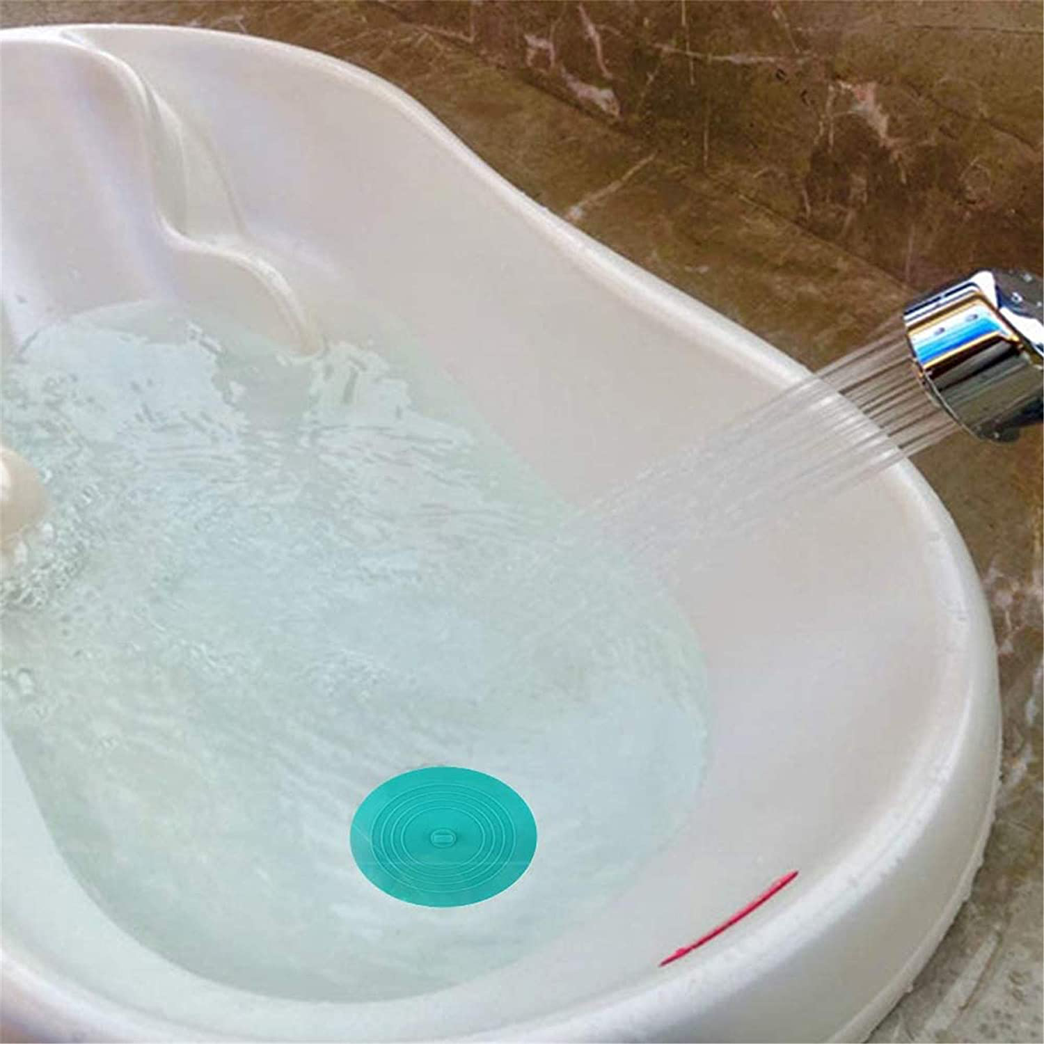 Silicone Bathtub Stopper, 6 Inches Large Drain Stopper, Flat Suction Drain Cover, Tub Stopper Drain Plug for Kitchen, Bathtub and Laundry