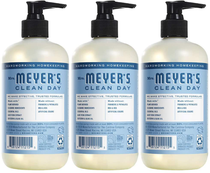 Mrs. Meyer's Clean Day Liquid Hand Soap, Cruelty Free and Biodegradable Hand Wash Formula Made with Essential Oils, Oat Blossom Scent, 12.5 oz - Pack of 3