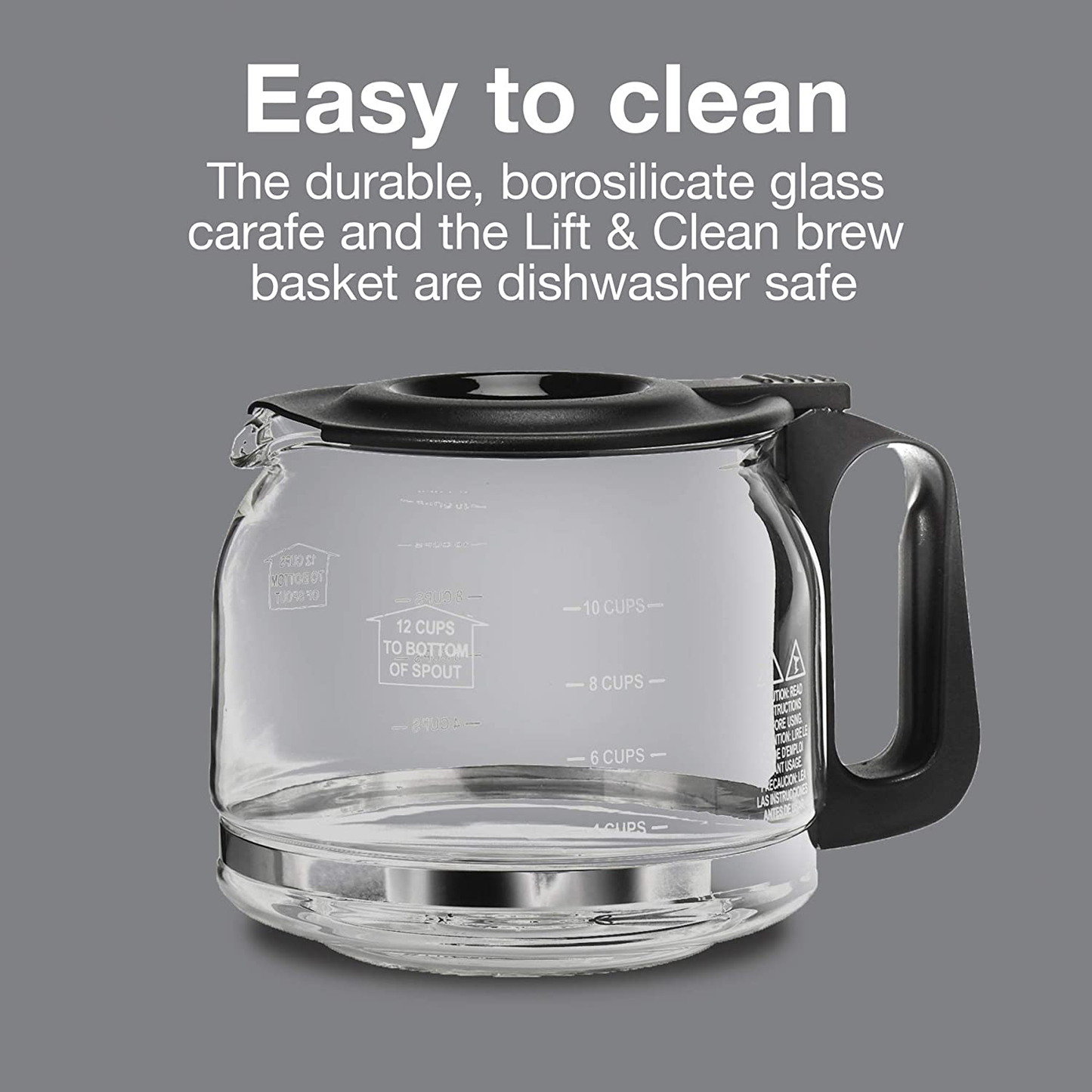 Proctor Silex FrontFill Compact 12 Cup Programmable Coffee Maker, Glass Carafe, Black (43685PS)