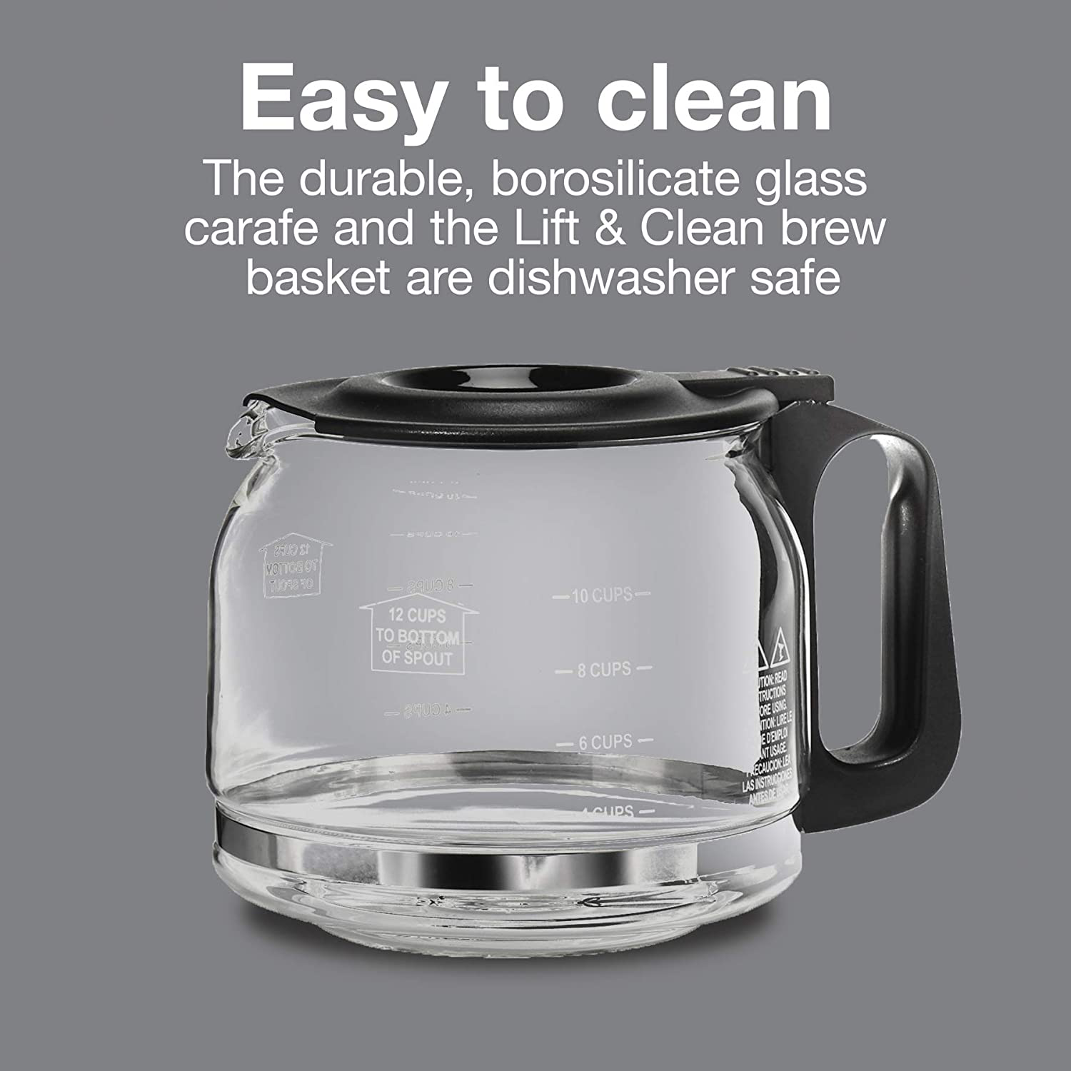 Proctor Silex FrontFill Compact 12 Cup Programmable Coffee Maker, Glass Carafe, Black (43685PS)