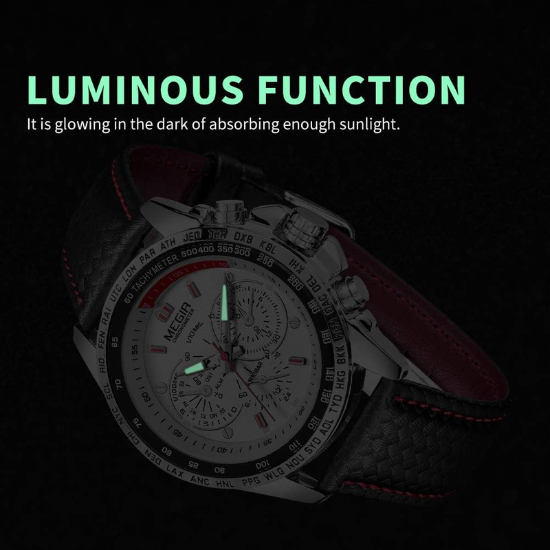 Men's Analog Luminous Quartz Watch with Calendar