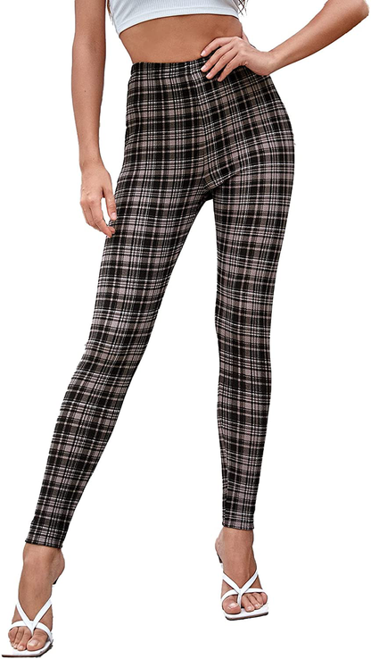 SOLY HUX Women's Pocket Side Elastic High Waist Elegant Trousers Skinny Pants