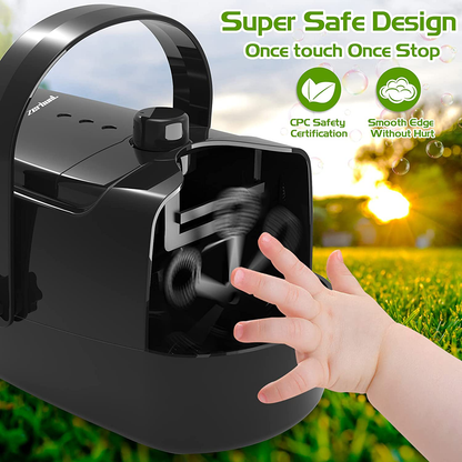 Bubble Machine Durable Automatic Bubble Blower, 4800+ Bubbles Per Minute Bubbles for Kids Toddlers Bubble Maker Operated by Plugin or Batteries Bubble Toys for Indoor Outdoor Birthday Party