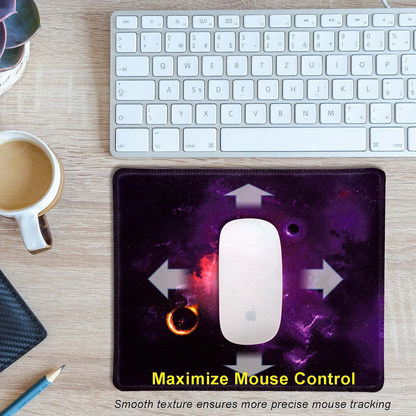 Galaxy Mouse Pads for Wireless Mouse,Farbiunu Rubber Mousepad,Stitched Edge & Washable. Mouse Mats for Computer,Laptop Accessory,Mousepads for Office Gaming Home.