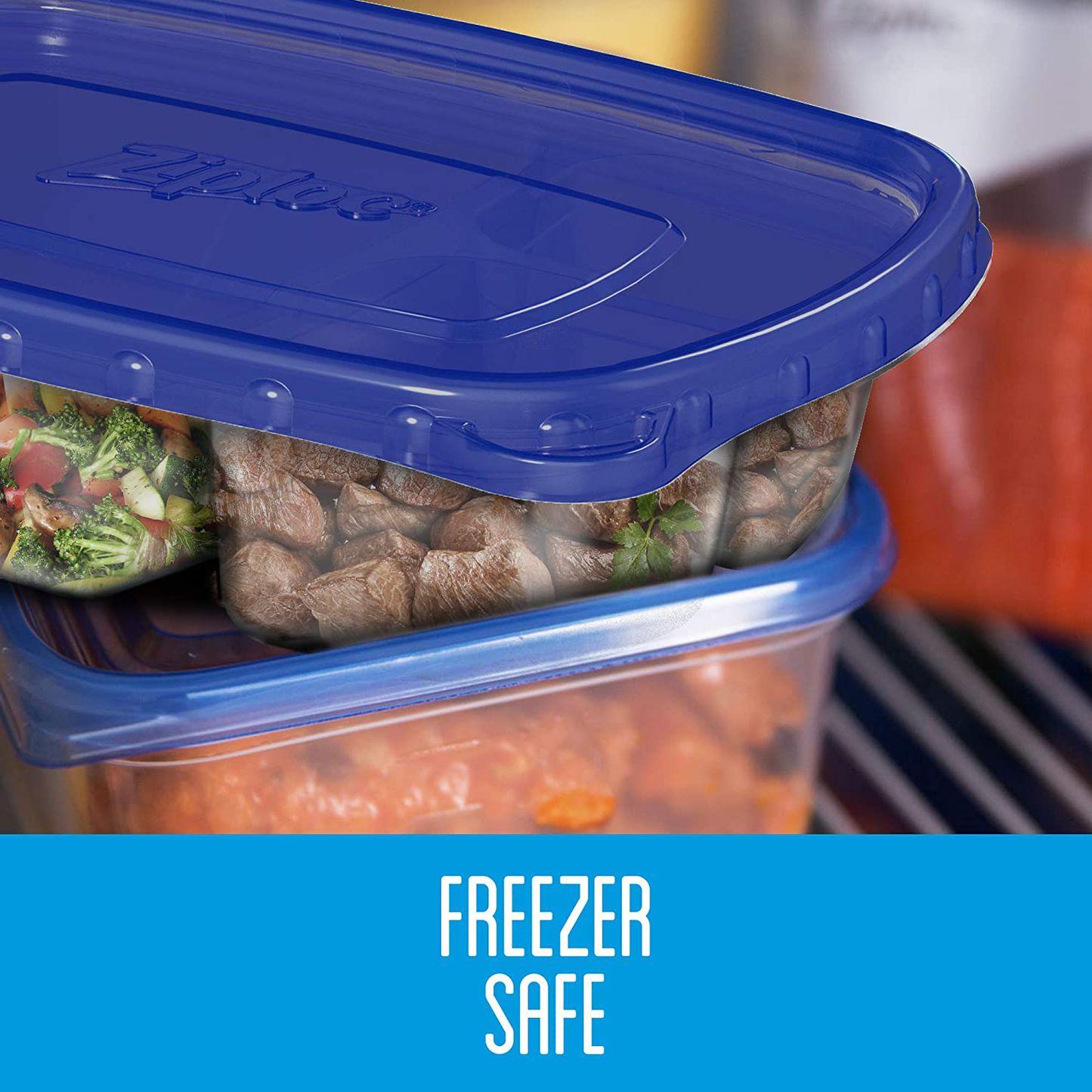 Ziploc Food Storage Meal Prep Containers Reusable for Kitchen Organization, Smart Snap Technology, Dishwasher Safe, Divided Rectangle, 2 Count