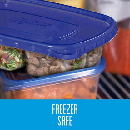 Ziploc Food Storage Meal Prep Containers Reusable for Kitchen Organization, Smart Snap Technology, Dishwasher Safe, Divided Rectangle, 2 Count
