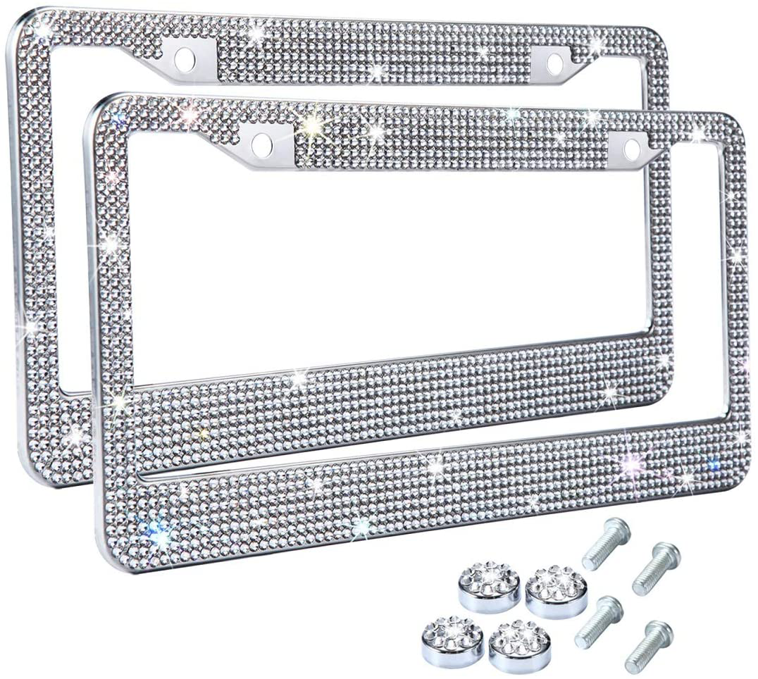 Multicolor Bling Rhinestone License Plate Frames