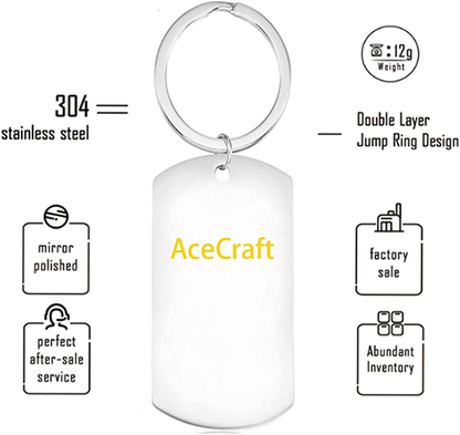 Stainless Steel Dog Tag Keychain Gifts for Men Women Teen Boy Girl Best Friends