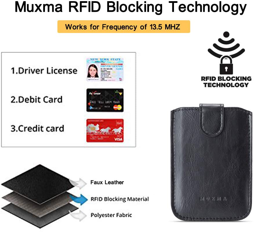 RFID Blocking Phone Card Holder Stick-On Hold up to 5 Cards