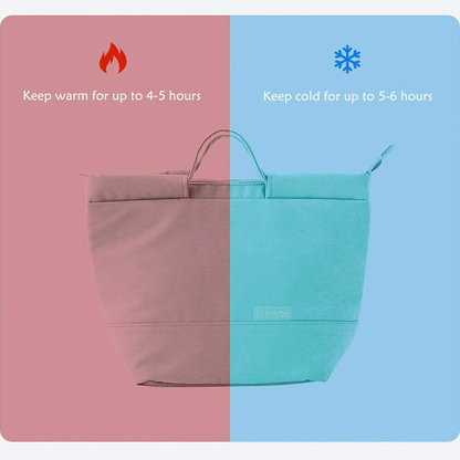 Cute Insulated Thermal Lunch Bento Box Bag Tote for Adult Women Men Girls Boys to Office Work Travel Picnic Hiking Camping