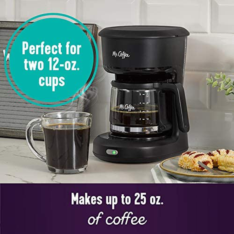 Mr. Coffee 2134286 ® 5-Cup Mini Brew Switch Coffee Maker, White