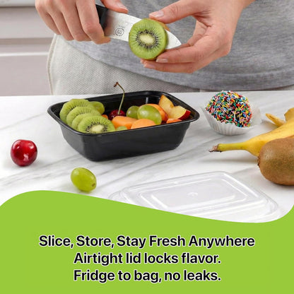 Meal Prep Containers – 16 oz Food Storage Bento Boxes, Stackable Snap Lid Plastic
