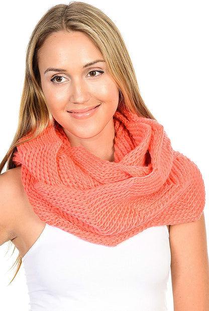 Basico Women Winter Infinity Scarf Warm Knitted Circle Loop Various Colors…