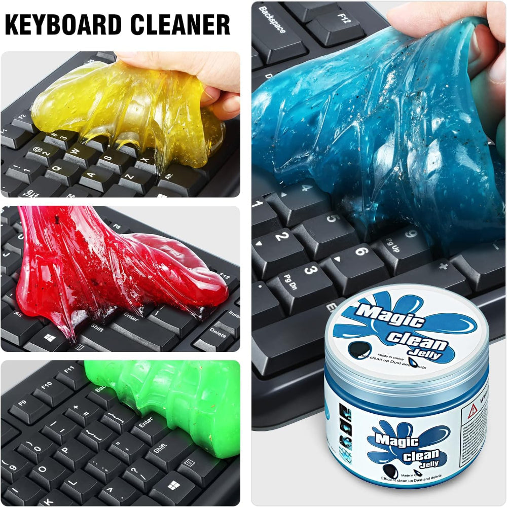 4-Pack Car Cleaning Gel – Auto Detailing Putty – Interior & Keyboard Cleaner – Sticky Jelly for Car Surfaces – Multi-Purpose Cleaning Tool