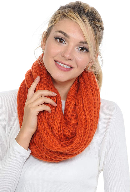 Basico Infinity Scarf | Winter Crochet Knit Scarf in One Size