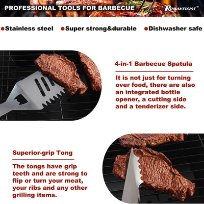 20-Pack Heavy Duty BBQ Grill Tool Set – Professional Outdoor Cooking Accessories in Case, Perfect Gift for Father’s Day & Christmas, Camping, Grilling, Smoking