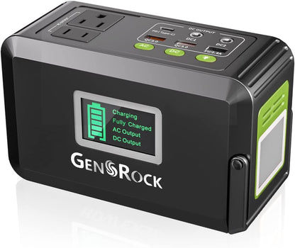  120W Portable Power Station, Lithium Battery Power with 110V/120W, AC Outlet, QC 3.0, Type-C, LED Flashlight
