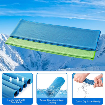 4-Pack Cooling Towels – 40x12 Inch Microfiber Chill Towels for Sports Workout Gym Use