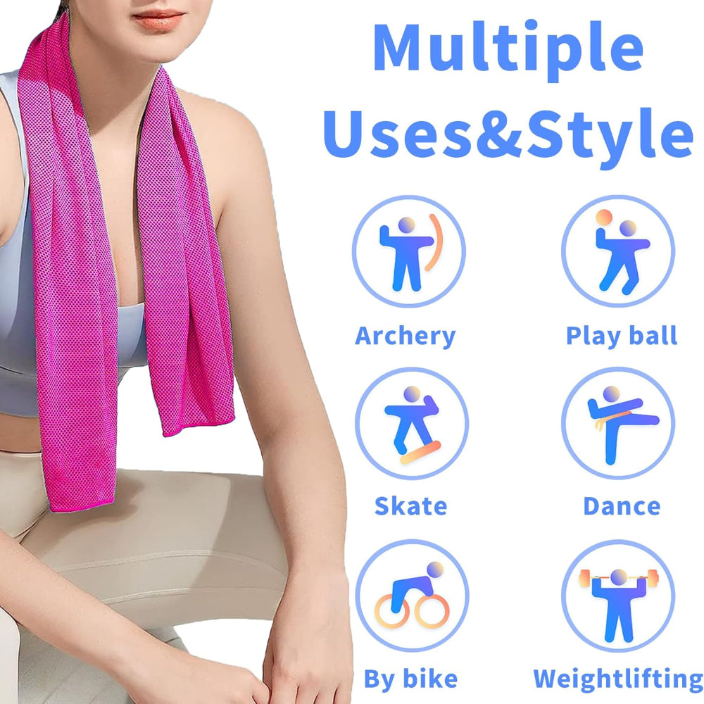 4-Pack Cooling Towels – 40x12 Inch Microfiber Chill Towels for Sports Workout Gym Use