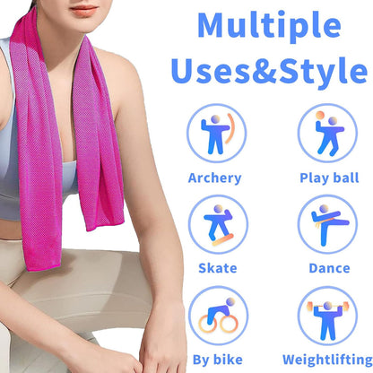 4-Pack Cooling Towels – 40x12 Inch Microfiber Chill Towels for Sports Workout Gym Use