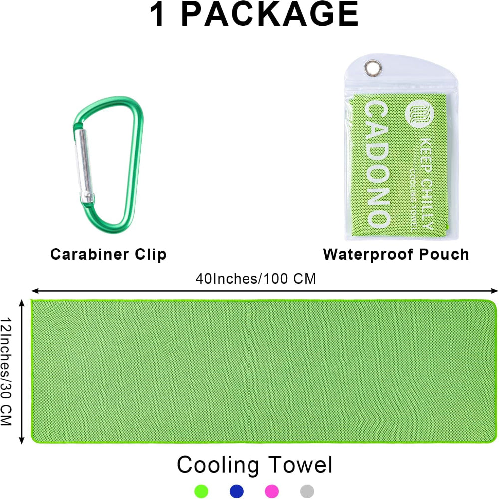 4-Pack Cooling Towels – 40x12 Inch Microfiber Chill Towels for Sports Workout Gym Use