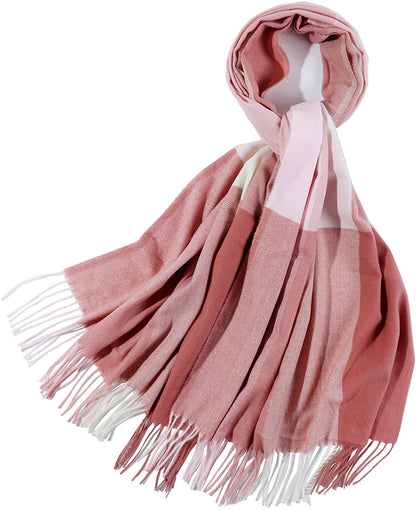 PINCTROT Chunky Large Blanket Scarf for Men Women Warm Cozy Plaid Tartan Wrap Super Soft Shawl Cape