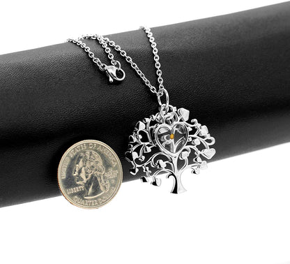 Women's Stainless Steel Tree Of Life Pendant Necklace