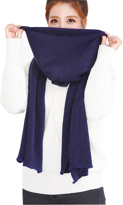 Wander Agio Women's Warm Long Shawl Winter Warm Large Scarf Pure Color