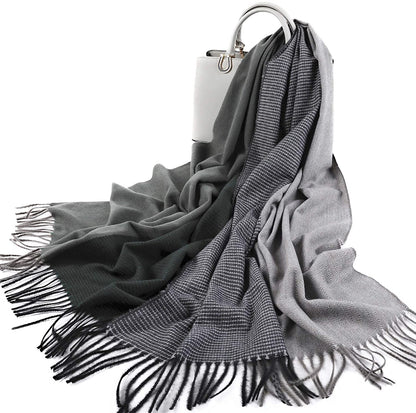 PINCTROT Chunky Large Blanket Scarf for Men Women Warm Cozy Plaid Tartan Wrap Super Soft Shawl Cape