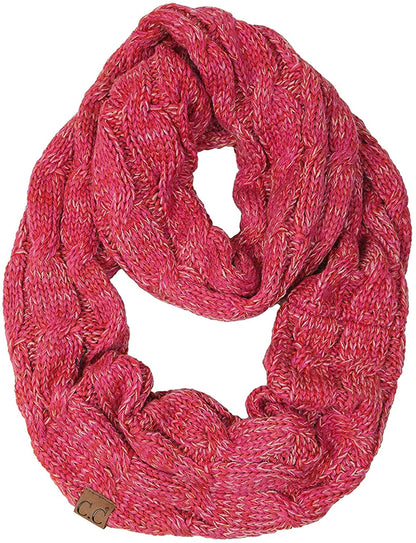 Funky Junque’s Beanies Matching Ribbed Winter Warm Cable Knit Infinity Scarf