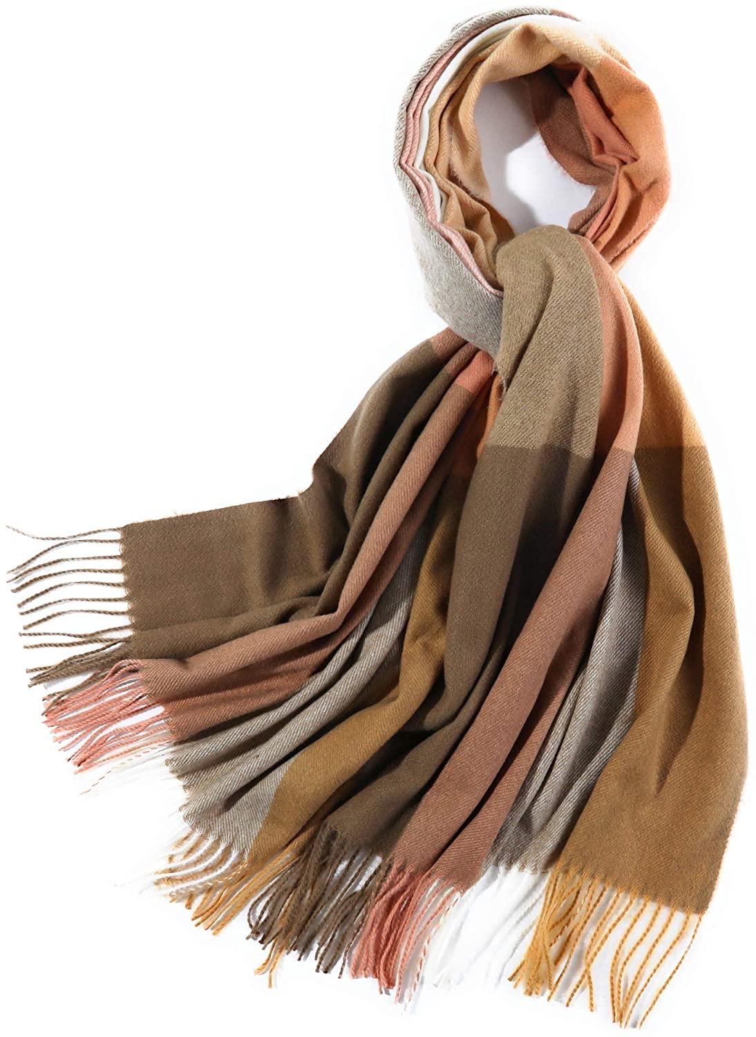 PINCTROT Chunky Large Blanket Scarf for Men Women Warm Cozy Plaid Tartan Wrap Super Soft Shawl Cape