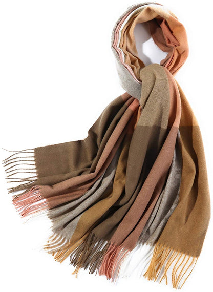 PINCTROT Chunky Large Blanket Scarf for Men Women Warm Cozy Plaid Tartan Wrap Super Soft Shawl Cape