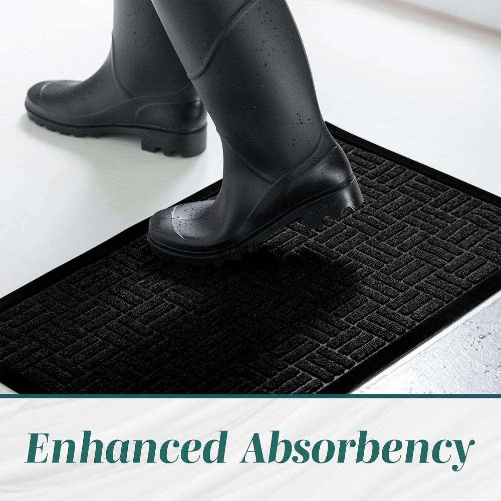 2-Pack Door Mats – Indoor Outdoor Entry Rugs, Non-Slip Rubber Backing, Waterproof Dirt Trap