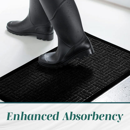 2-Pack Door Mats – Indoor Outdoor Entry Rugs, Non-Slip Rubber Backing, Waterproof Dirt Trap