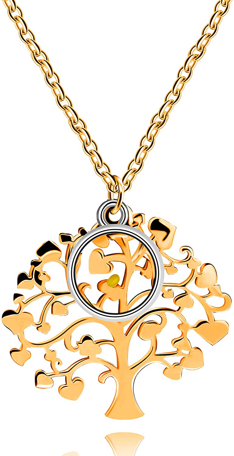 Women's Stainless Steel Tree Of Life Pendant Necklace