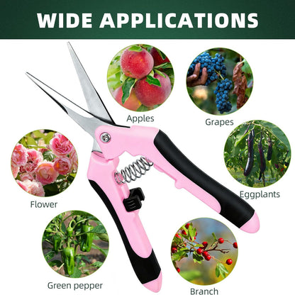 3-Pack Garden Pruning Shears – Stainless Steel Gardening Shears, Scissors, Clippers & Snips for Yard and Garden