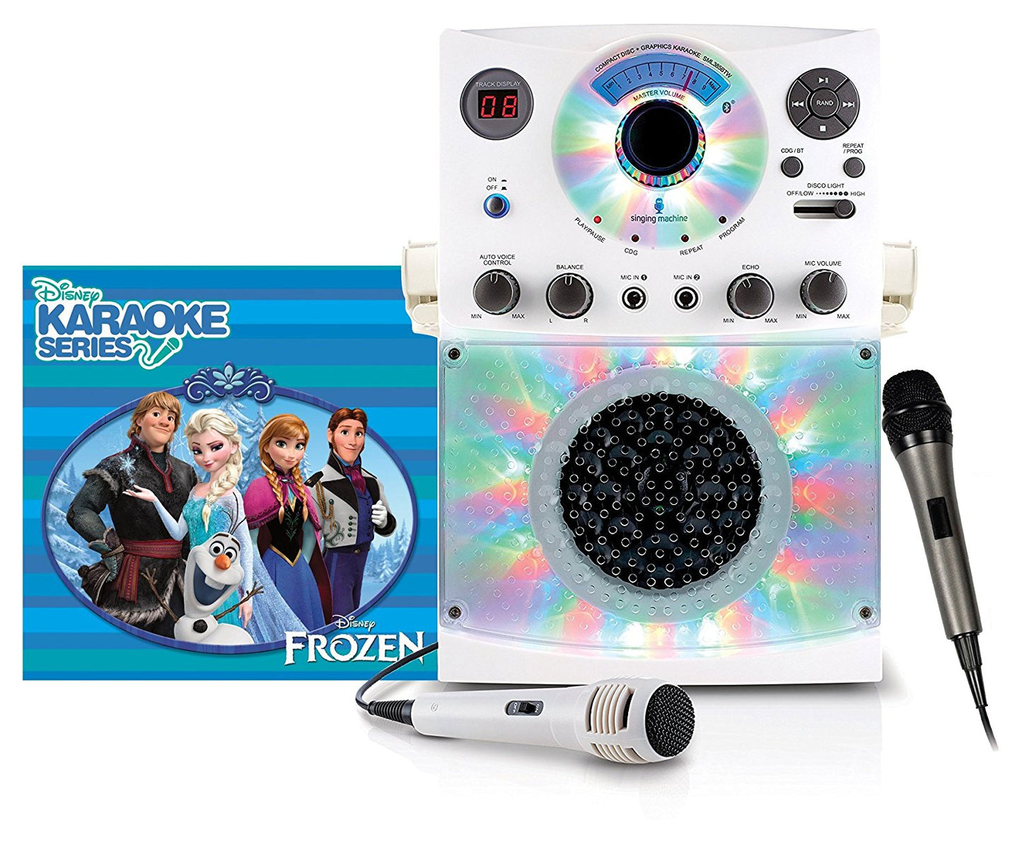Singing Machine Karaoke SML385BTBK with Bluetooth, Sound and Multi Color LED Lights