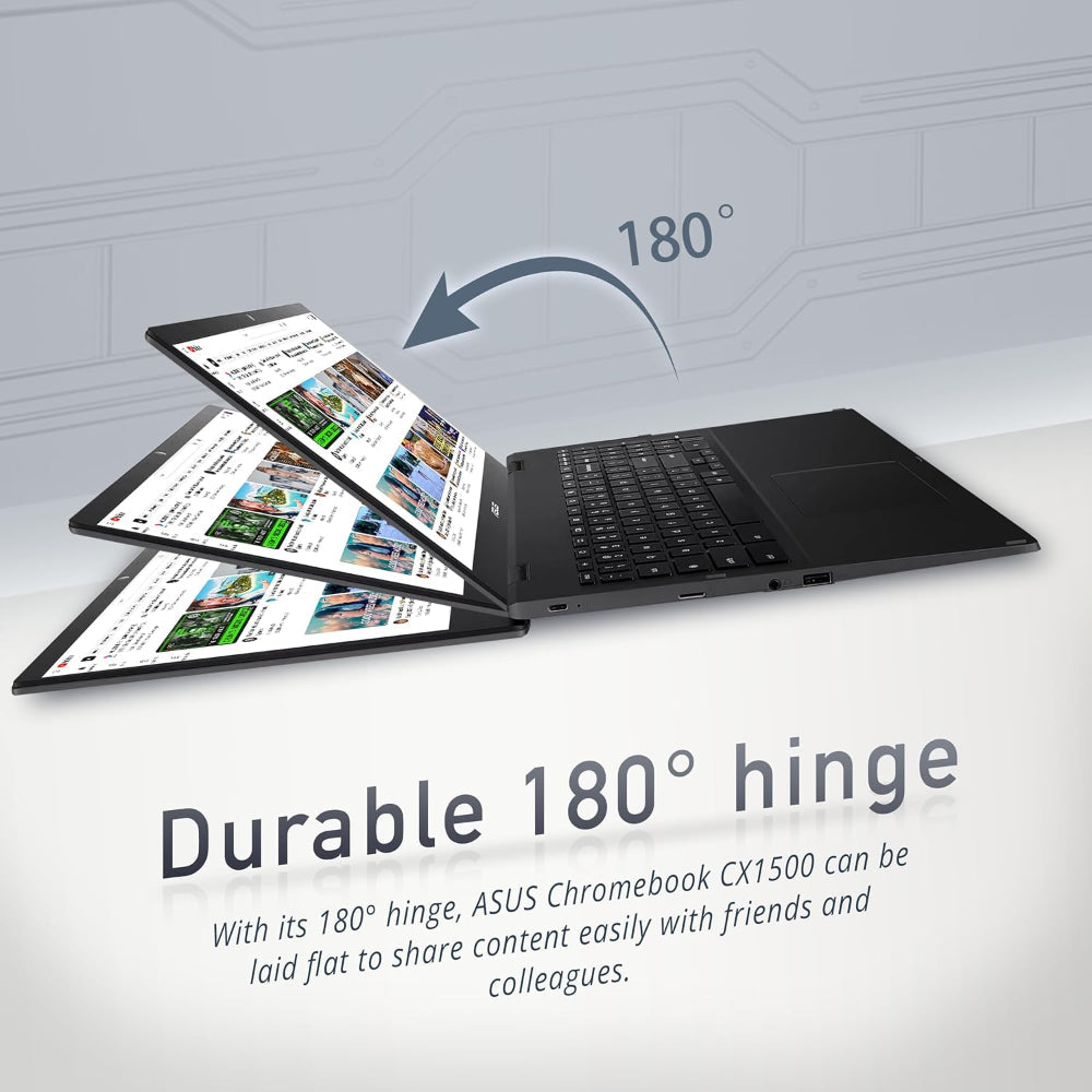 15.6" FHD Chromebook Laptop – Intel Celeron, 4GB RAM, 64GB eMMC, Wi-Fi & Bluetooth (Renewed)