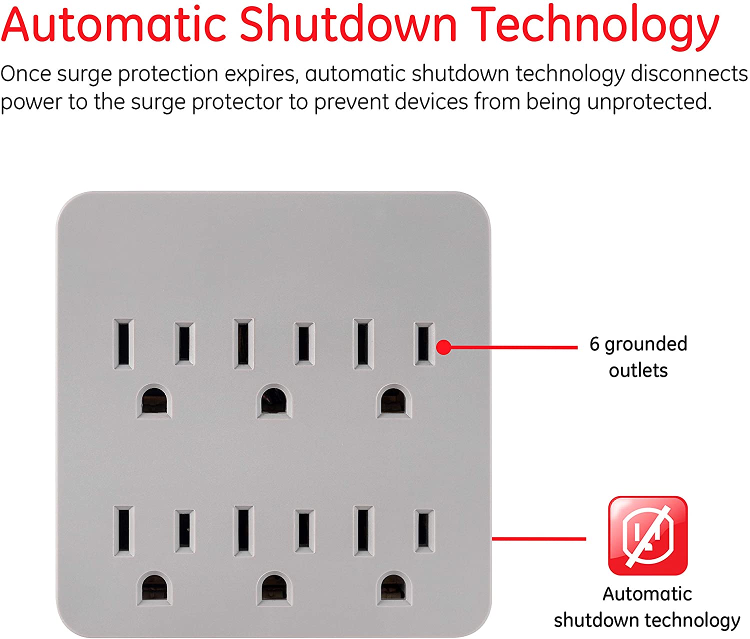 3 Prong GE Pro 6-Outlet Surge Protector