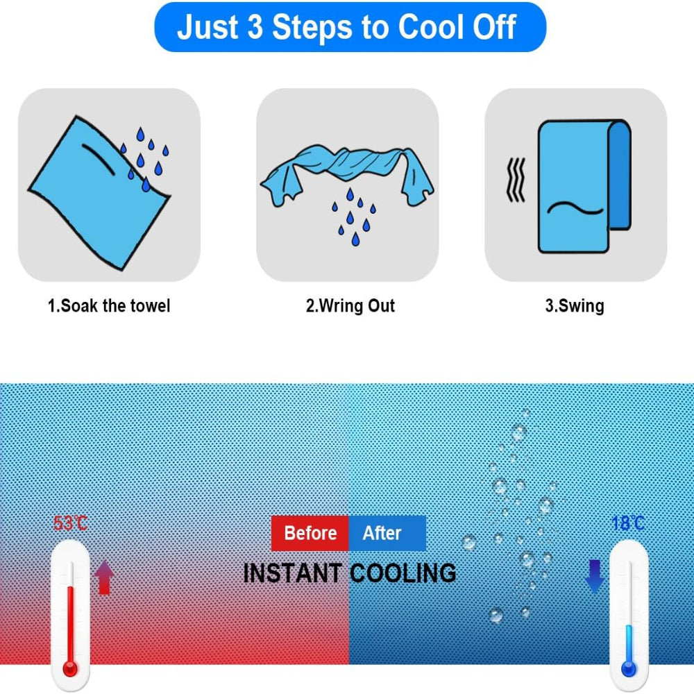 4-Pack Cooling Towels – Neck Wrap & Head Band – Microfiber Quick Dry for Sports Outdoor Use