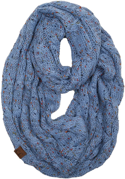 Funky Junque’s Beanies Matching Ribbed Winter Warm Cable Knit Infinity Scarf