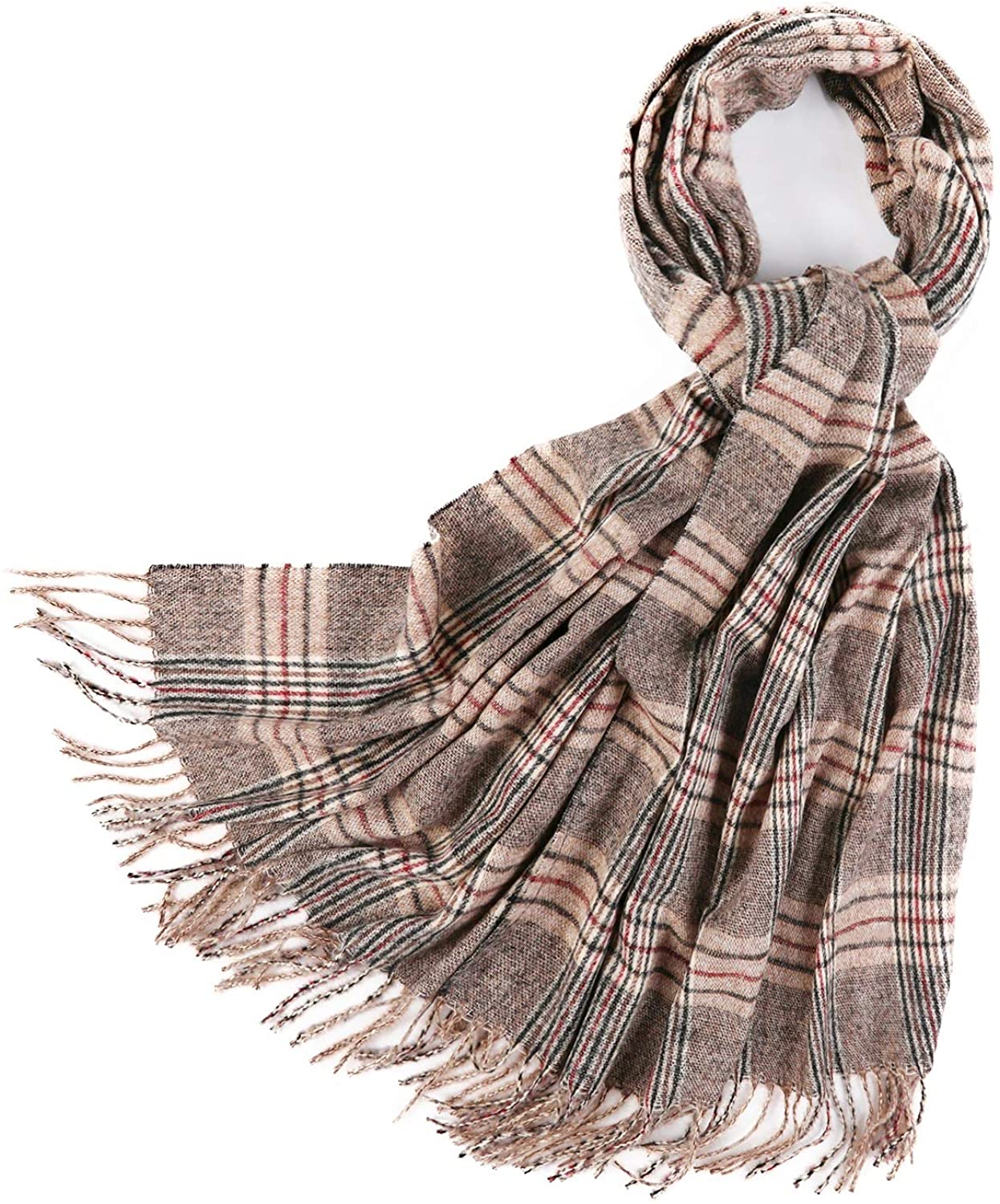 PINCTROT Chunky Large Blanket Scarf for Men Women Warm Cozy Plaid Tartan Wrap Super Soft Shawl Cape
