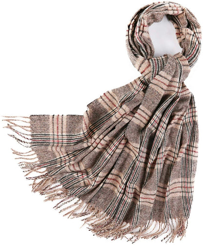 PINCTROT Chunky Large Blanket Scarf for Men Women Warm Cozy Plaid Tartan Wrap Super Soft Shawl Cape