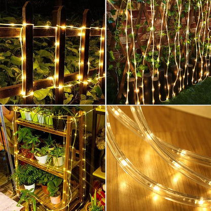 2-Pack Solar Rope Lights – 39FT 100 LED Waterproof Outdoor String Lights for Garden Decor