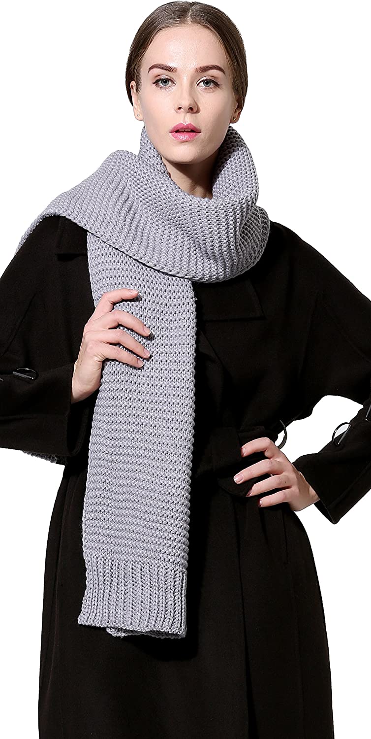 Women Men Winter Thick Cable Knit Wrap Chunky Warm Scarf