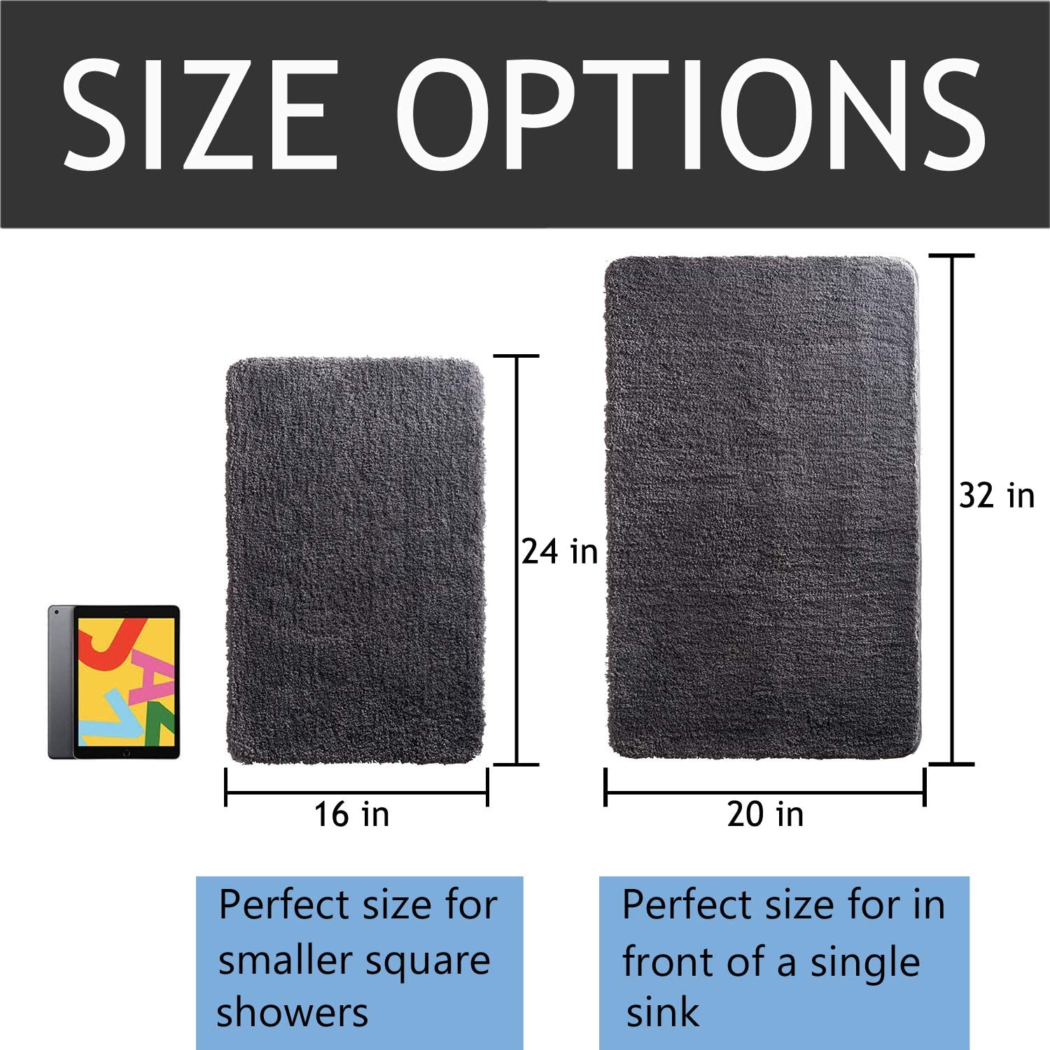 Liquid Absorbent Thick Shaggy Bathroom Rug 