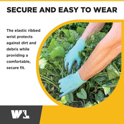 3-Pack Women’s Gardening Gloves – Breathable Polyester, PU-Coated Palm for Grip & Durability, Seamless Fit with Elastic Wrist