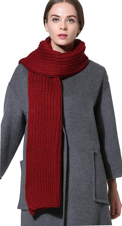 Women Men Winter Thick Cable Knit Wrap Chunky Warm Scarf